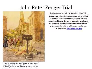 John Peter Zenger Trial