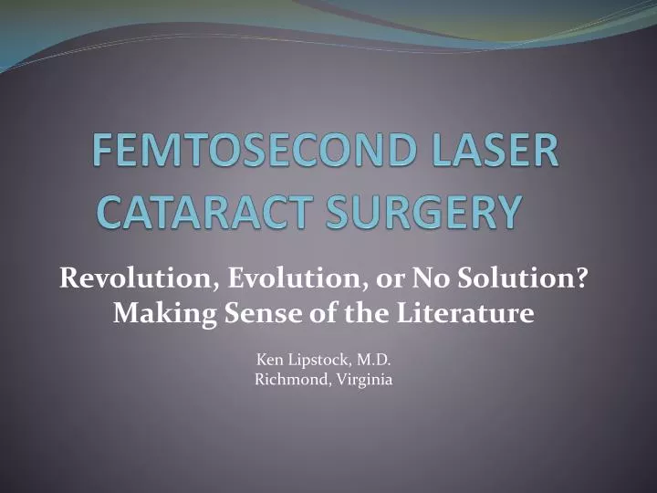 femtosecond laser cataract surgery