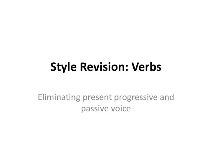 style revision verbs