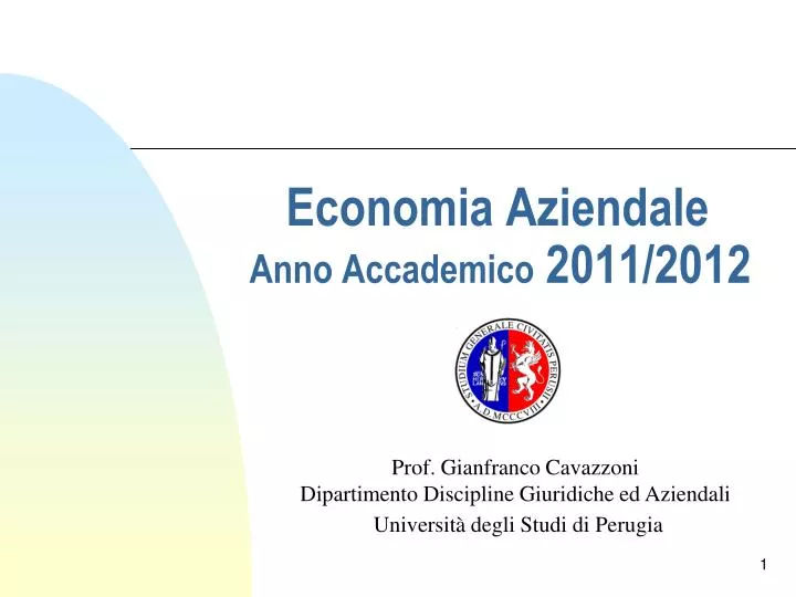 economia aziendale anno accademico 2011 2012