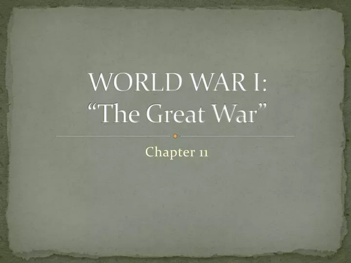 world war i the great war