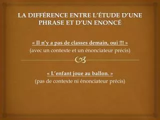 la diff rence entre l tude d une phrase et d un enonc