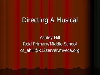 Directing A Musical