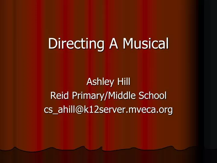 directing a musical