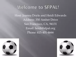 Welcome to SFPAL!