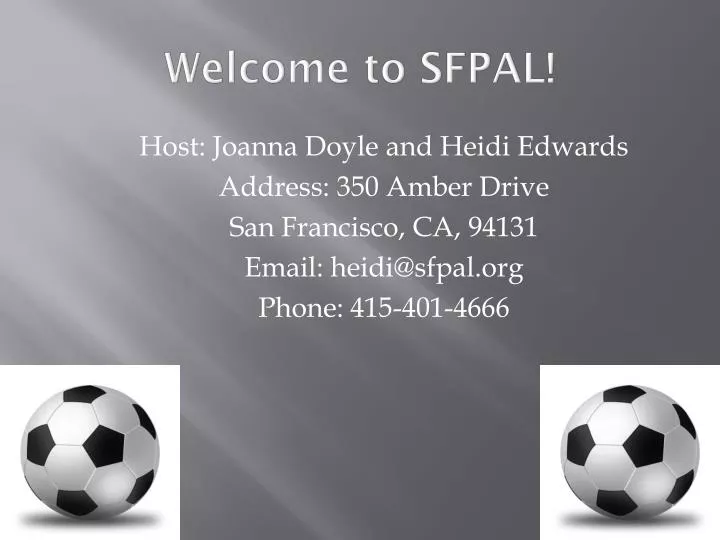 welcome to sfpal
