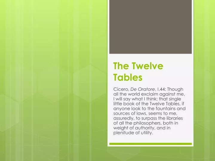 the twelve tables