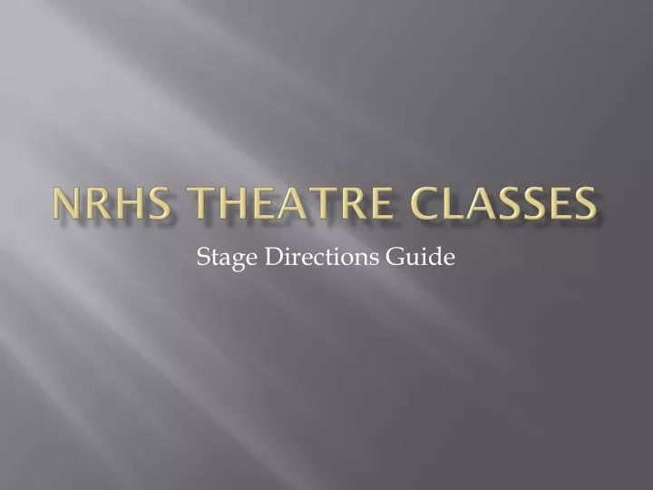 nrhs theatre classes