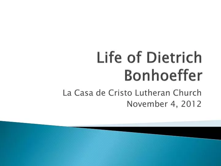 life of dietrich bonhoeffer