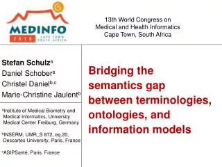 Bridging the semantics gap between terminologies, ontologies, and information models