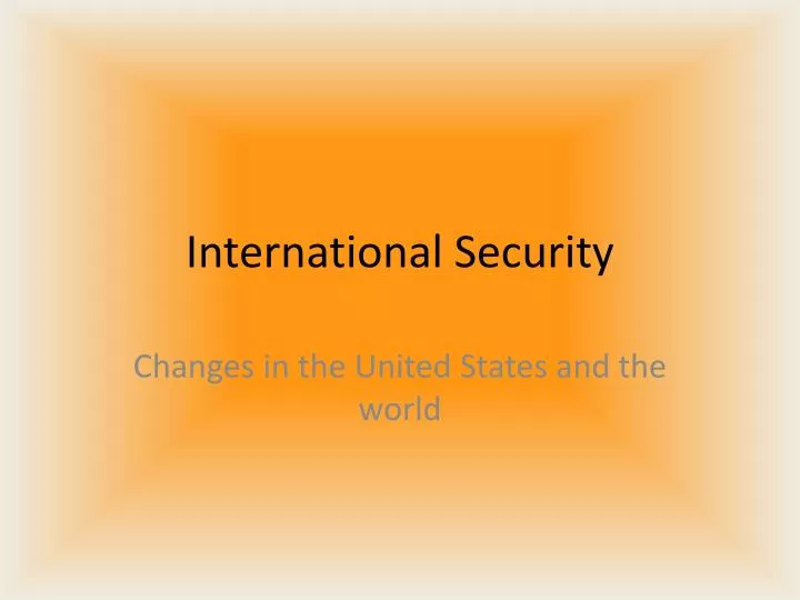 international security