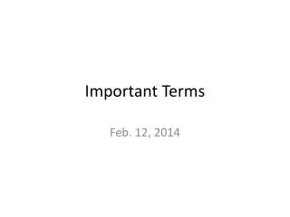 important terms