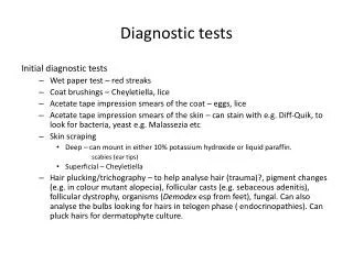 Diagnostic tests