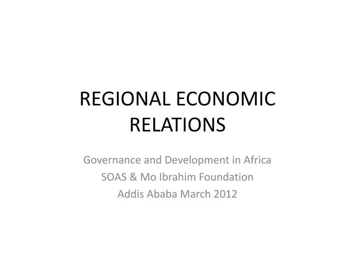 regional economic relations