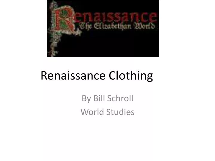 renaissance clothing