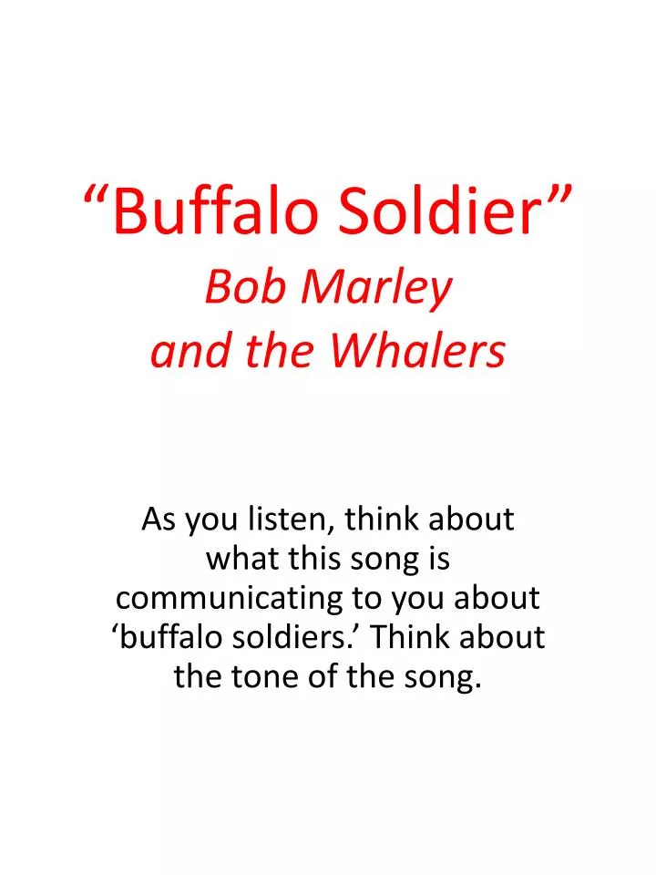 buffalo soldier bob marley and the whalers