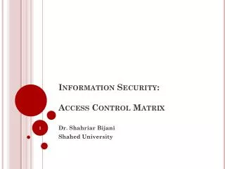 Information Security: Access Control Matrix