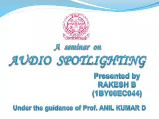 A seminar on AUDIO SPOTLIGHTING