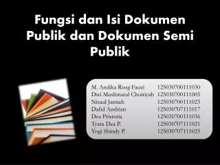 fungsi dan isi dokumen publik dan dokumen semi publik