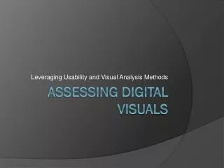 Assessing Digital visuals