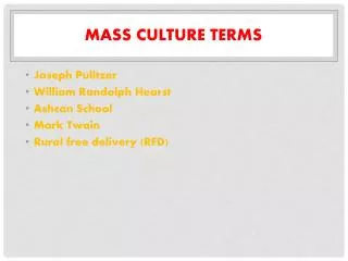 mass culture terms