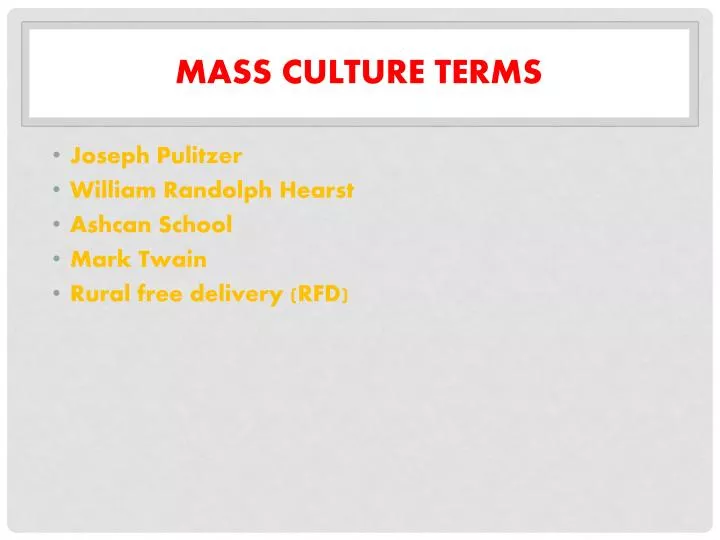 mass culture terms