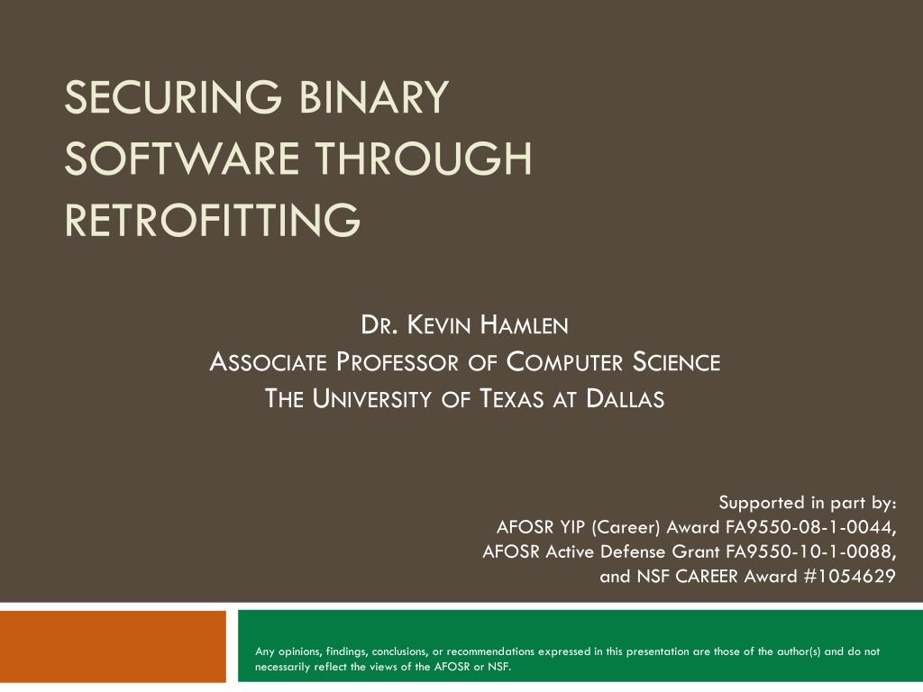 PPT - securing binary software through retrofitting PowerPoint ...