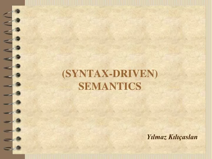 syntax driven semantics