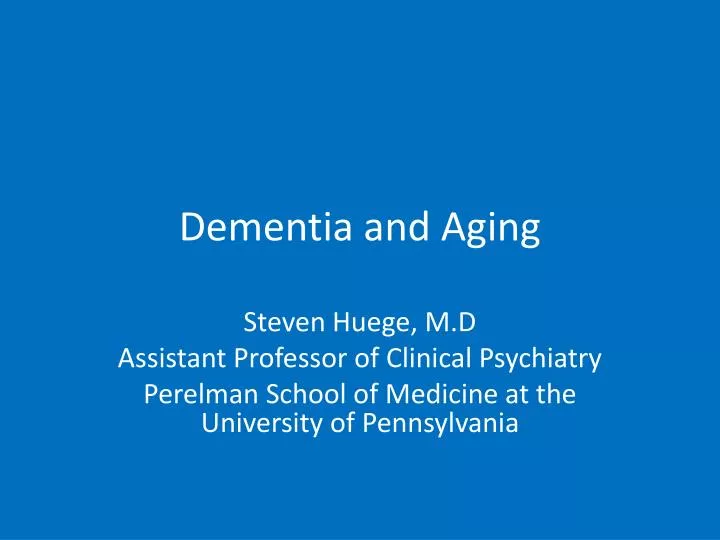 dementia and aging