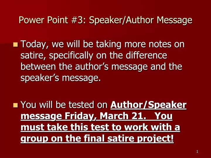 power point 3 speaker author message