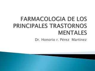 farmacologia de los principales trastornos mentales