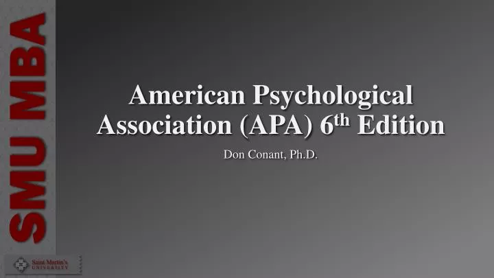 american psychological association apa 6 th edition