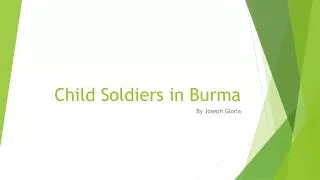 Child Soldiers in Burma