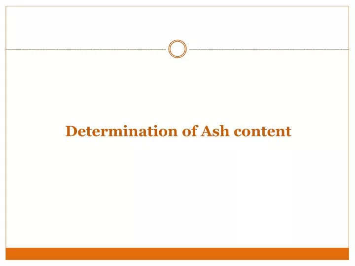 determination of ash content