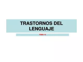 trastornos del lenguaje