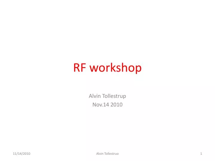 rf workshop