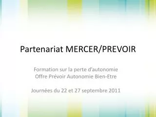partenariat mercer prevoir