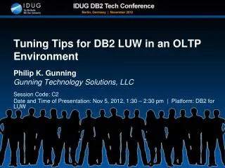 Tuning Tips for DB2 LUW in an OLTP Environment