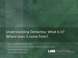 Understanding Dementia: What is it? Where does it come from?