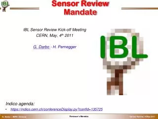 Sensor Review Mandate