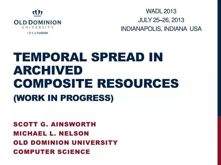 temporal spread in archived composite resources work in progress