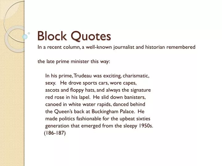 block quotes