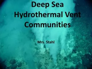 Deep Sea Hydrothermal Vent Communities