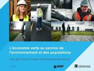 l conomie verte au service de l environnement et des populations