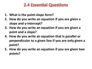 2.4 Essential Questions