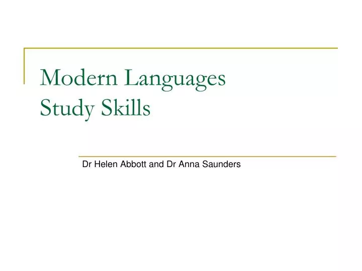 modern languages study skills