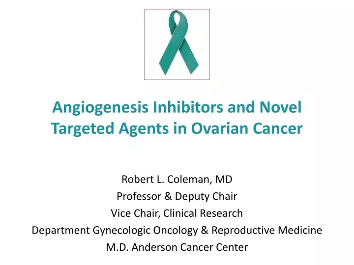 angiogenesis inhibitors and novel targeted agents in ovarian cancer