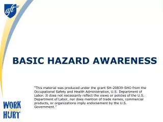 Basic Hazard Awareness
