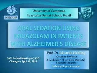 Oral sedation using Midazolam in patients with Alzheimer's disease