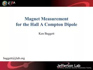 Magnet Measurement for the Hall A Compton Dipole